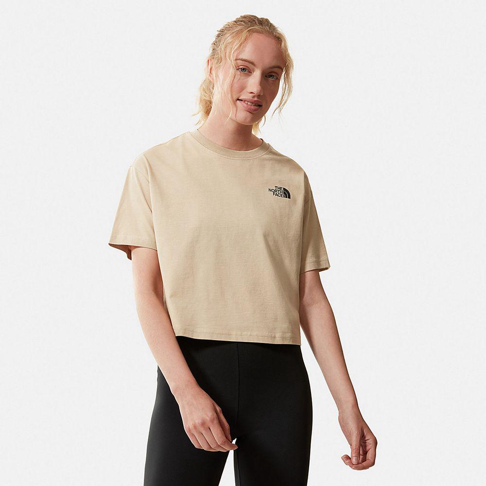 The North Face Cropped Simple Dome Γυναικεια T Shirt - Χακί (ONBF05179)
